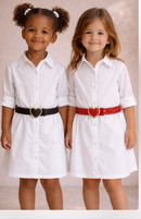 Cinto Infantil Feminino Coração Glitter Ajustável Moda Menina Cores Variadas