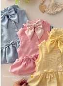 Conjunto Infantil Feminina Blusa Babado com Botões + Calça Pantalona Elegante