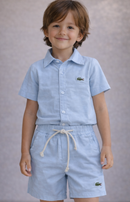 Conjunto Masculino Blusa+Bermuda de Linho 4 ao 10