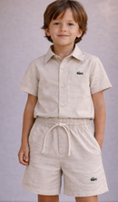 Conjunto Masculino Blusa+Bermuda de Linho 4 ao 10